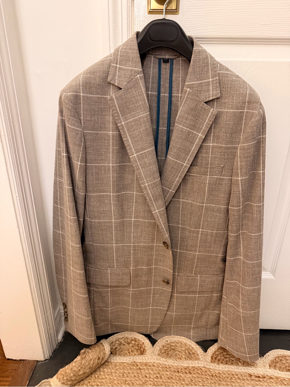Bonobos Tan Windowpane Plaid Sport Coat - Never Been Worn 38L